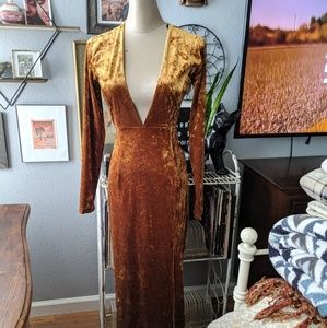 Gold Velvet Dress